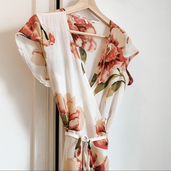 SOLD - Floral Midi Wrap Dress - Picture 4 of 5